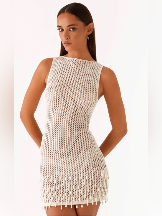 Peppermayo Dresses & Skirts - Peppermayo Miracle Beaded Crochet Mini Dress
